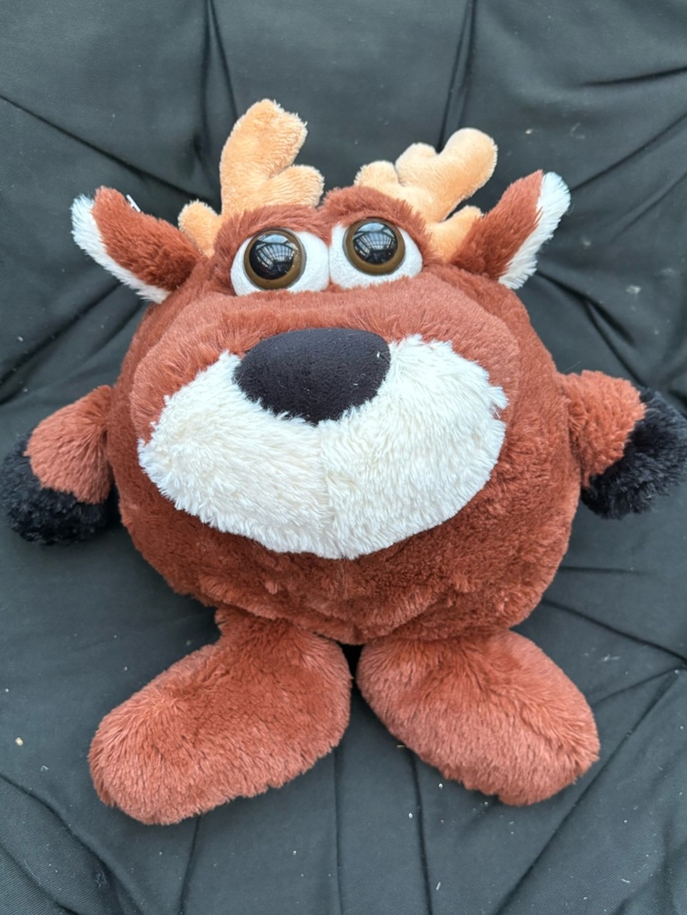 GANZ Moose Round Brown Big Eyes Reindeer